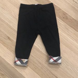 Burberry kids black leggings with plaid check pattern